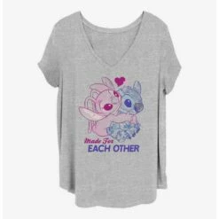 Budget 👏 Disney Lilo & Stitch Angel and Stitch Together 👧 Girls T-Shirt Plus Size ❤️