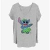 New 🌟 Disney Lilo & Stitch Big Hula 👧 Girls T-Shirt Plus Size 🔔