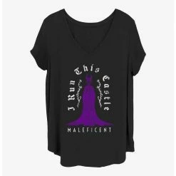 Hot Sale 🔔 Disney Villains Maleficent Run This Castle 👧 Girls T-Shirt Plus Size 🥰