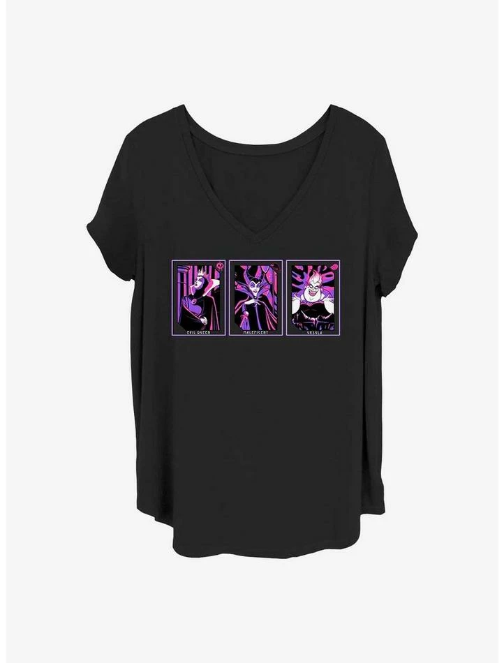 Budget 🎁 Disney Villains Villainous Tarot 👧 Girls T-Shirt Plus Size 👍