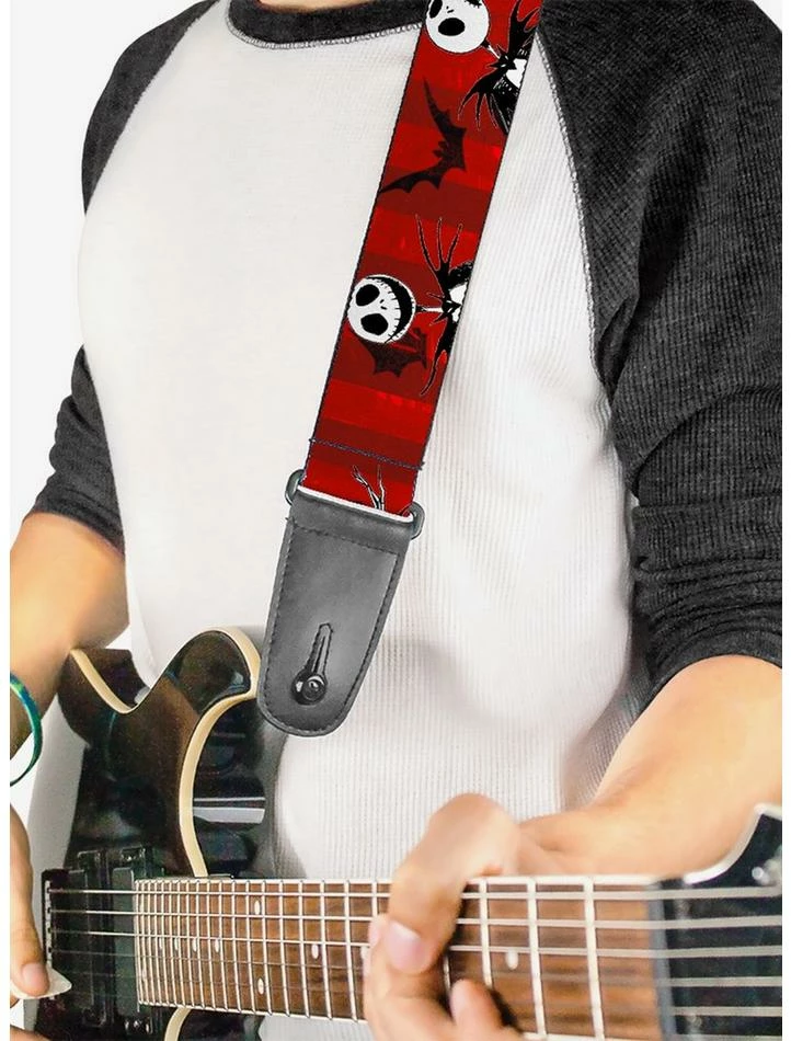 Best deal 🛒 The Nightmare Before 🎄 Christmas Jack Poses Bats Guitar Strap 💯 - Image 2