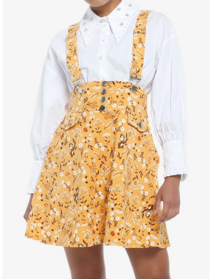Top 10 ❤️ Disney Chip 'N' Dale Fall Floral Suspender 👗 Skirt 🥰