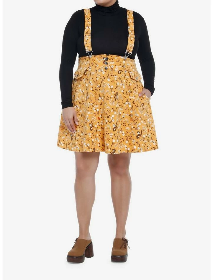 Cheapest ❤️ Disney Chip 'N' Dale Fall Floral Suspender 👗 Skirt Plus Size ⭐ - Image 2