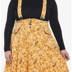 Cheapest ❤️ Disney Chip 'N' Dale Fall Floral Suspender 👗 Skirt Plus Size ⭐