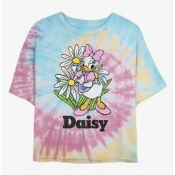 Hot Sale 🧨 Disney Daisy Duck Daisy Tie Dye Crop 👧 Girls T-Shirt 🛒