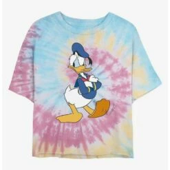 Flash Sale 🎁 Disney Donald Duck Mad Donald Tie Dye Crop 👧 Girls T-Shirt ✔️