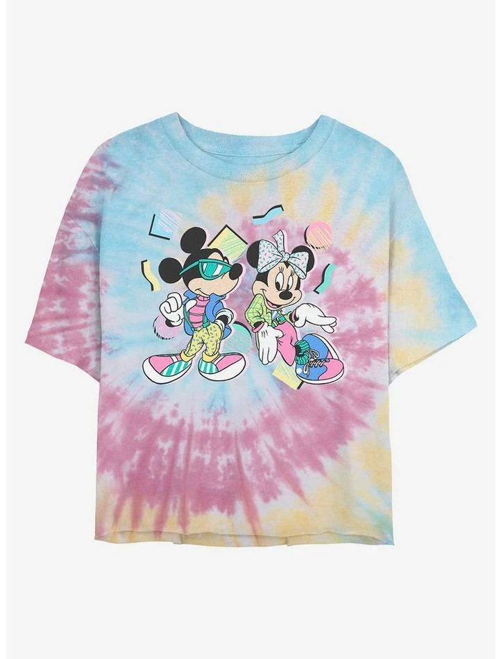 Cheap โค๏ธ Disney Mickey Mouse 80's Minnie and Mickey Tie Dye Crop ๐ง Girls T-Shirt ๐