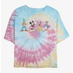 Discount 🎉 Disney Mickey Mouse Disney Groupie Tie Dye Crop 👧 Girls T-Shirt 👏