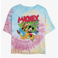 Flash Sale 🎉 Disney Mickey Mouse Funky Bunch Tie Dye Crop 👧 Girls T-Shirt ⭐