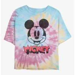 Wholesale 😍 Disney Mickey Mouse Heads Up Tie Dye Crop 👧 Girls T-Shirt 💯