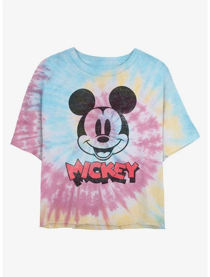 Wholesale ๐ Disney Mickey Mouse Heads Up Tie Dye Crop ๐ง Girls T-Shirt ๐ฏ
