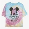 Outlet ✨ Disney Mickey Mouse Let Me Sleep Tie Dye Crop 👧 Girls T-Shirt 🔔