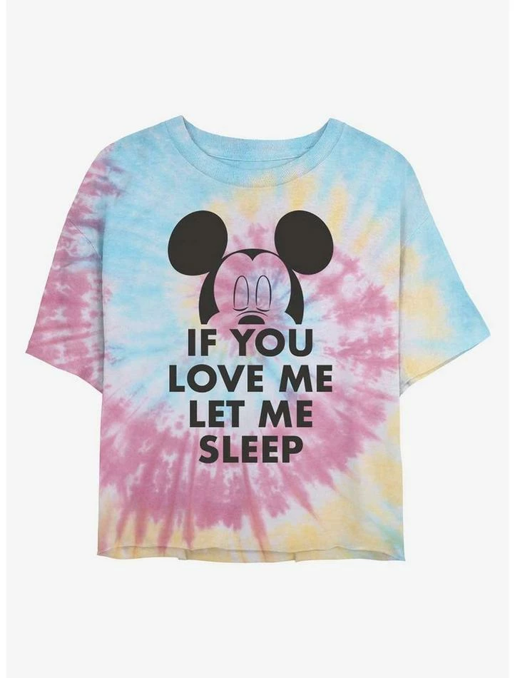 Outlet โจ Disney Mickey Mouse Let Me Sleep Tie Dye Crop ๐ง Girls T-Shirt ๐