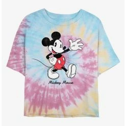 Best deal ❤️ Disney Mickey Mouse Mickey Tie Dye Crop 👧 Girls T-Shirt ⭐