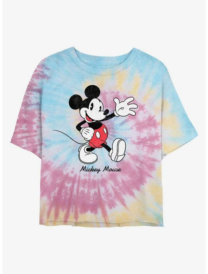 Best deal ❤️ Disney Mickey Mouse Mickey Tie Dye Crop 👧 Girls T-Shirt ⭐