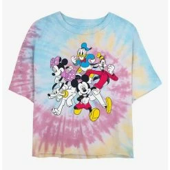 Best Pirce 😀 Disney Mickey Mouse Mickey and Friends Tie Dye Crop 👧 Girls T-Shirt 🎉