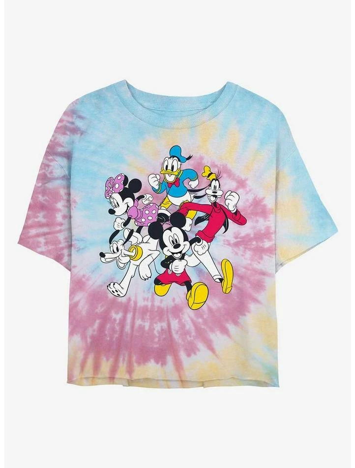 Best Pirce 😀 Disney Mickey Mouse Mickey and Friends Tie Dye Crop 👧 Girls T-Shirt 🎉