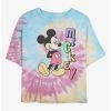 Best Sale 😍 Disney Mickey Mouse Mickey Name Tie Dye Crop 👧 Girls T-Shirt 🛒