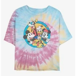 Deals 😍 Disney Mickey Mouse Original Buddies Tie Dye Crop 👧 Girls T-Shirt 🔔