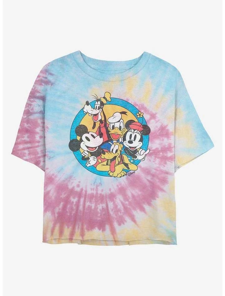 Deals ๐ Disney Mickey Mouse Original Buddies Tie Dye Crop ๐ง Girls T-Shirt ๐