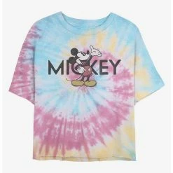 Buy ⭐ Disney Mickey Mouse Vintage Mickey Tie Dye Crop 👧 Girls T-Shirt 😍