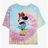 New 😀 Disney Minnie Mouse Minnie 👗 Skirt Tie Dye Crop 👧 Girls T-Shirt 💯
