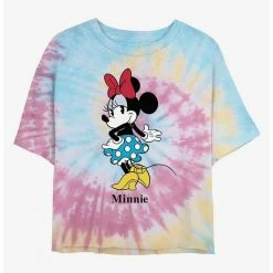 New 😀 Disney Minnie Mouse Minnie 👗 Skirt Tie Dye Crop 👧 Girls T-Shirt 💯