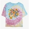 Best Pirce 🛒 Disney Pocahontas Floral Princess Tie Dye Crop 👧 Girls T-Shirt 😀
