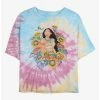 Hot Sale ❤️ Disney Pocahontas Floral Princess Tie Dye Crop 👧 Girls T-Shirt 👍