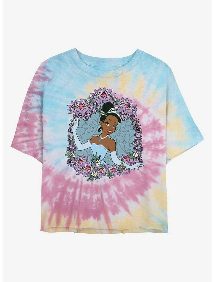 Brand new ๐คฉ Disney The Princess and the Frog Tiana Love Tie Dye Crop ๐ง Girls T-Shirt โญ