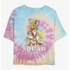 Buy ⌛ Disney Snow White and the Seven Dwarfs Squad Dwarfs Tie Dye Crop 👧 Girls T-Shirt 👏