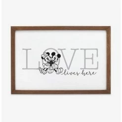 Cheapest โญ Disney Mickey Mouse Minnie Love Lives Here Wood Wall Decor ๐ฅฐ