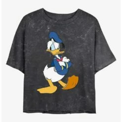 Best Sale 🔔 Disney Donald Duck Traditional Donald Mineral Wash Crop 👧 Girls T-Shirt ✨