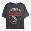 Deals 🤩 Disney Mickey Mouse An American Classic Mineral Wash Crop 👧 Girls T-Shirt 🌟