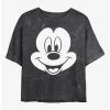 Top 10 🛒 Disney Mickey Mouse Big Face Mickey Mineral Wash Crop 👧 Girls T-Shirt 😀