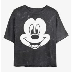 Top 10 🛒 Disney Mickey Mouse Big Face Mickey Mineral Wash Crop 👧 Girls T-Shirt 😀
