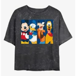 Best Pirce 🥰 Disney Mickey Mouse Bro Time Mineral Wash Crop 👧 Girls T-Shirt ❤️