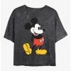 Promo 😀 Disney Mickey Mouse Classic Mickey Mineral Wash Crop 👧 Girls T-Shirt 🔔