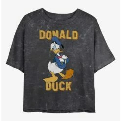 Brand new 💯 Disney Mickey Mouse Donald Duck Mineral Wash Crop 👧 Girls T-Shirt 🌟
