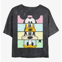 Best Pirce 🎉 Disney Mickey Mouse Eyes On You Mineral Wash Crop 👧 Girls T-Shirt ✨