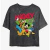 Promo ✨ Disney Mickey Mouse Funky Bunch Mineral Wash Crop 👧 Girls T-Shirt 🌟