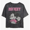 Flash Sale 😍 Disney Mickey Mouse Jumbo Mickey Mineral Wash Crop 👧 Girls T-Shirt 🤩