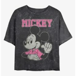 Flash Sale 😍 Disney Mickey Mouse Jumbo Mickey Mineral Wash Crop 👧 Girls T-Shirt 🤩