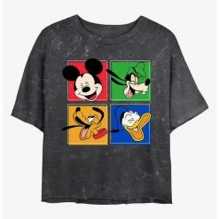 Cheap 🌟 Disney Mickey Mouse Mickey and Friends Mineral Wash Crop 👧 Girls T-Shirt 😉