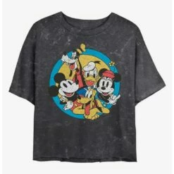Hot Sale 🛒 Disney Mickey Mouse Original Buddies Mineral Wash Crop 👧 Girls T-Shirt 🧨