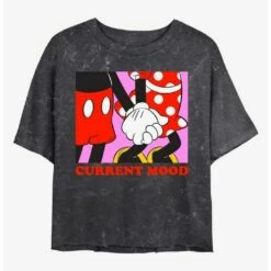 Flash Sale ⌛ Disney Minnie Mouse Current Mood Mineral Wash Crop 👧 Girls T-Shirt ⭐