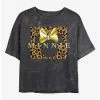 Hot Sale 🔔 Disney Minnie Mouse Leopard Minnie Mineral Wash Crop 👧 Girls T-Shirt 🥰