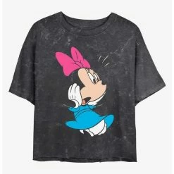 Promo 🔔 Disney Minnie Mouse Minnie Shock Mineral Wash Crop 👧 Girls T-Shirt 😍