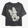 Deals 😉 Disney Minnie Mouse Minnie Wink Mineral Wash Crop 👧 Girls T-Shirt 🔥
