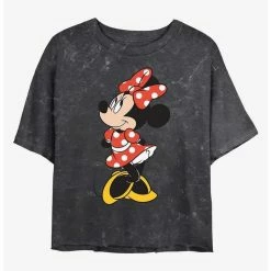 Deals 🔔 Disney Minnie Mouse Traditional Minnie Mineral Wash Crop 👧 Girls T-Shirt ✨